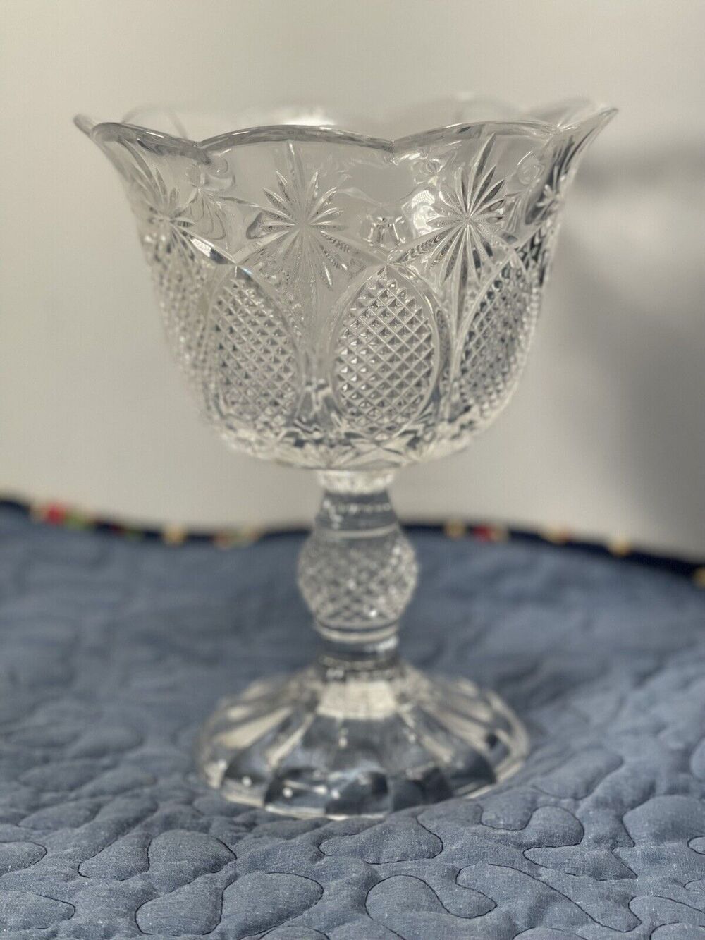 Oneida Crystal Footed Bowl 8 1/2" Tall